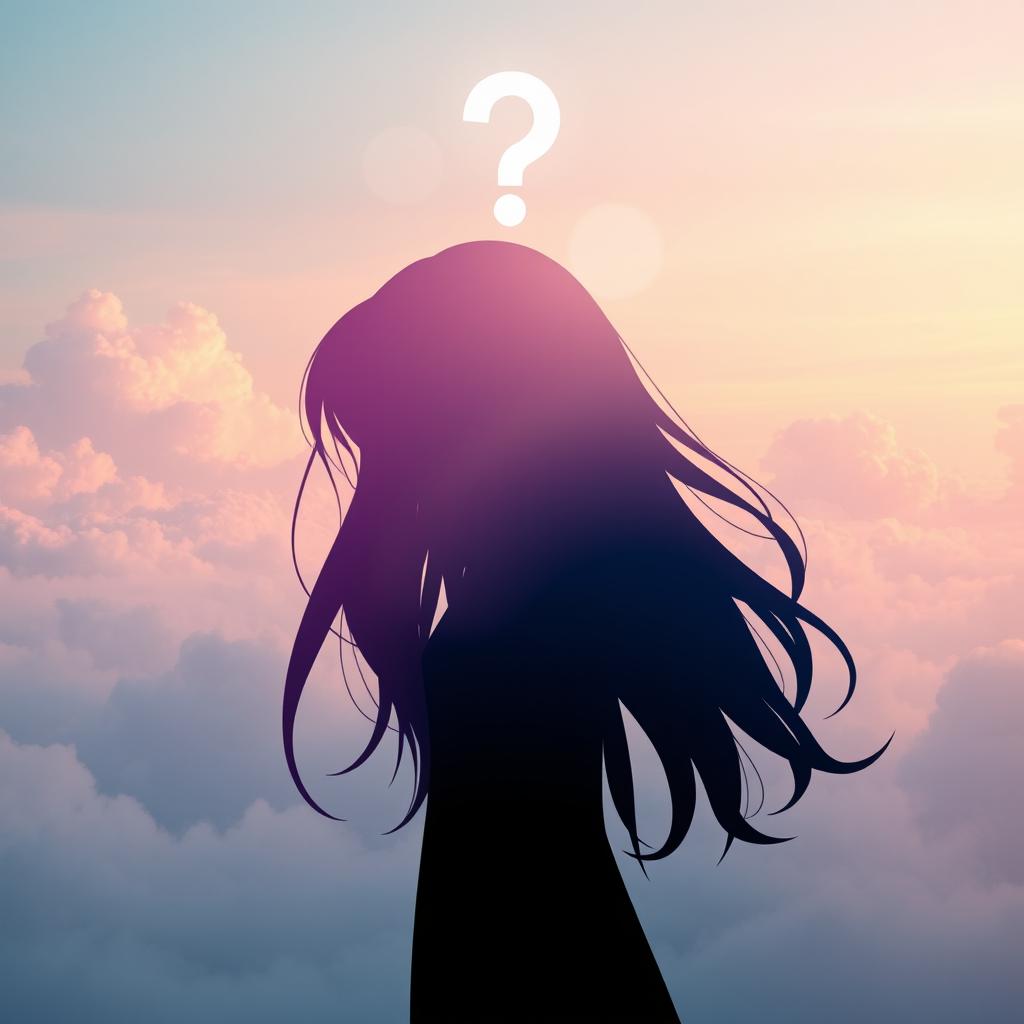 An abstract representation of an anonymous girl shadow figure, embodying a mix of femininity and masculinity