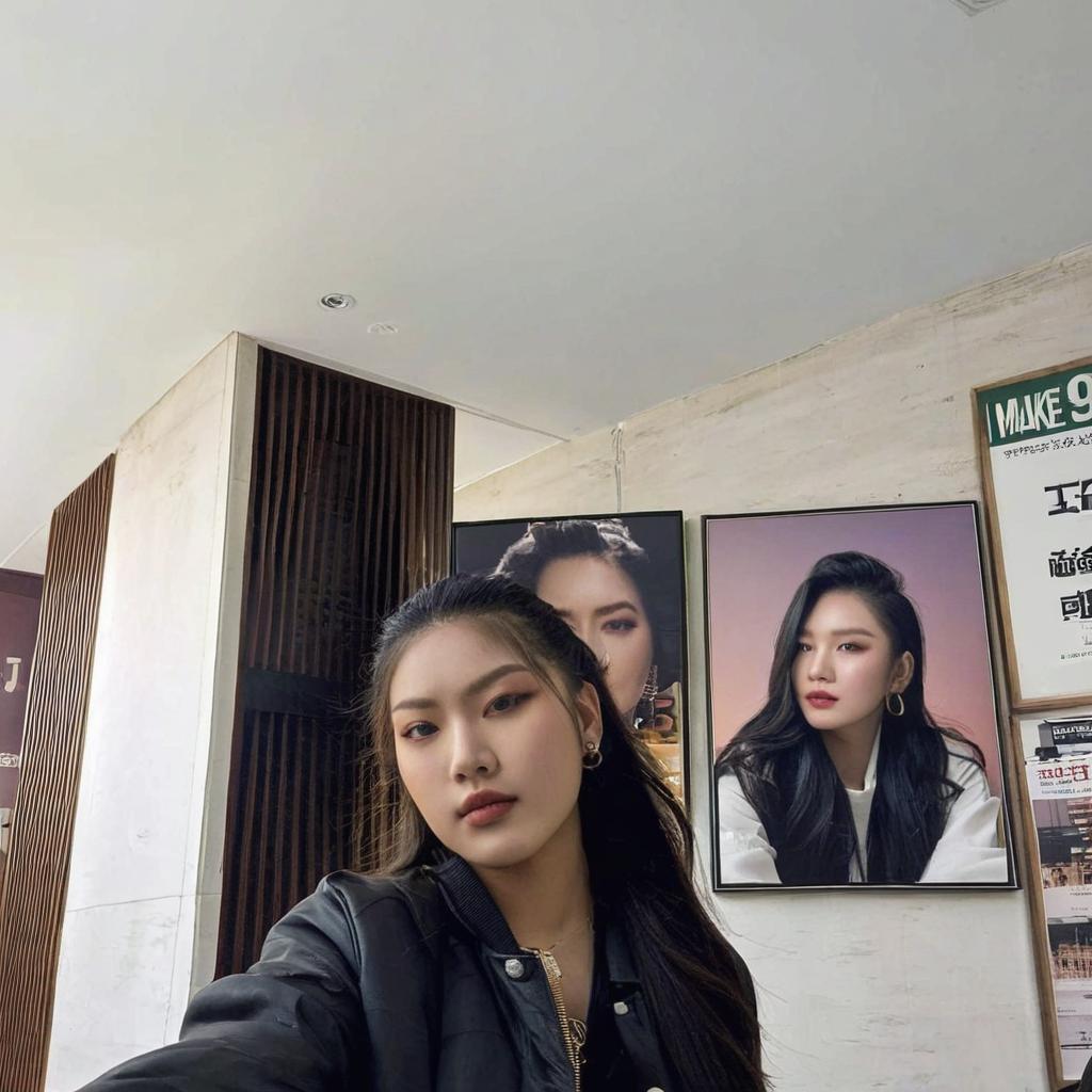 make the person look like shes on the other picture