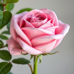 A beautiful pink rose with mauve undertones