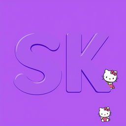 Large, bold letters 'SK' in uppercase, color purple with white detailing, centrally placed
