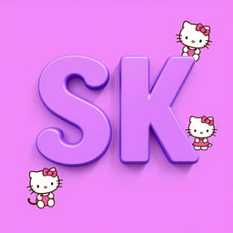 Large, bold letters 'SK' in uppercase, color purple with white detailing, centrally placed