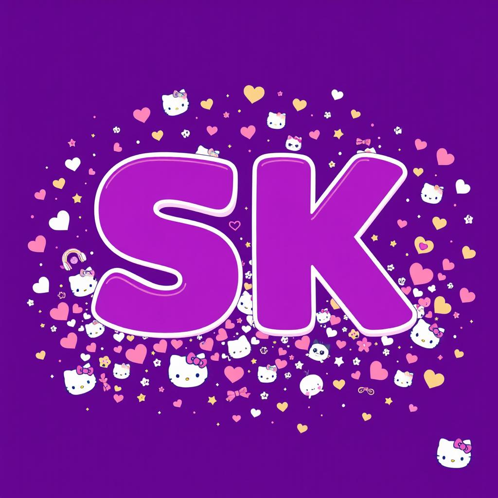 A vibrant and detailed image featuring the letters 'SK' prominently in the center