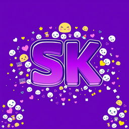 A vibrant and visually rich image featuring the letters 'SK' prominently in the center