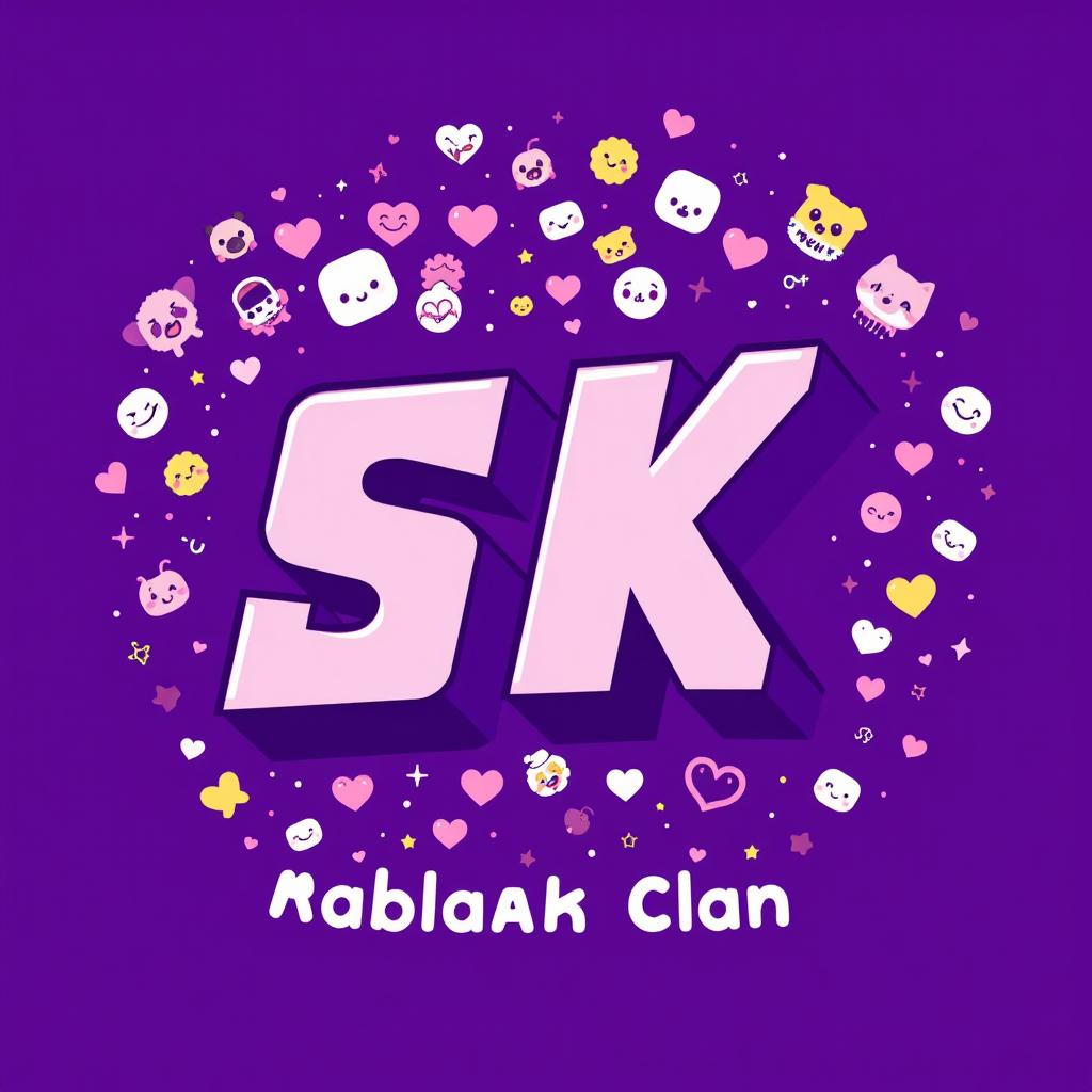 A vibrant and visually rich image featuring the letters 'SK' prominently in the center