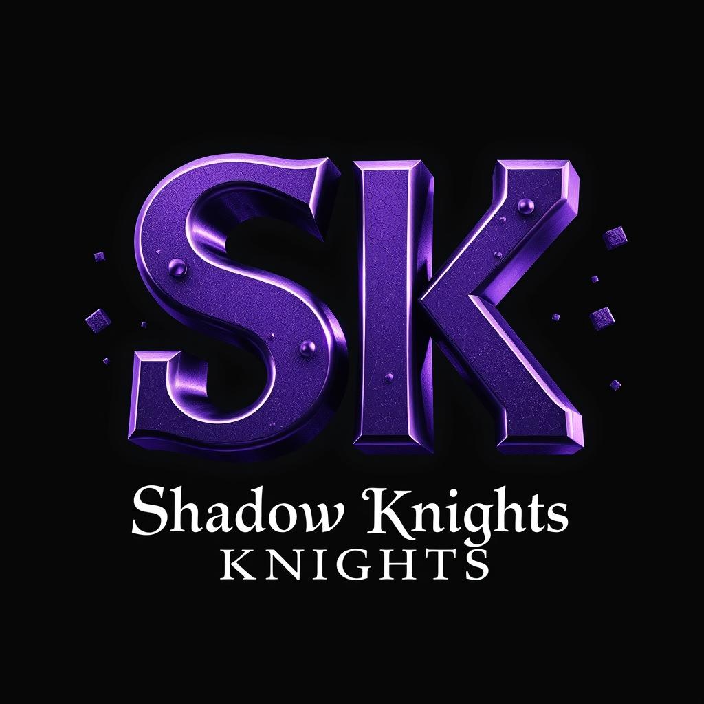 A striking logo design featuring the letters 'SK' in a prominent, bold style with intricate shading and realistic lighting effects