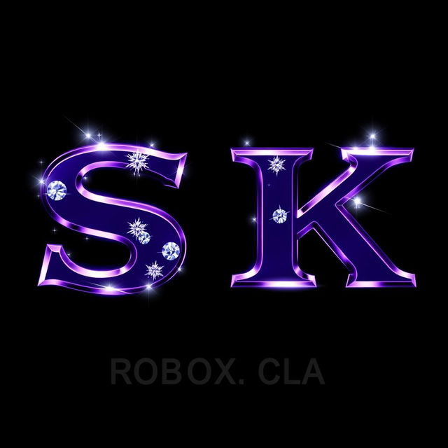 A visually captivating slogan designed for a Roblox clan featuring the letters 'SK'