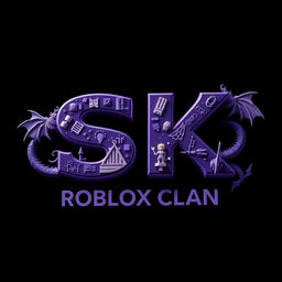 An engaging slogan featuring the letters 'SK' in a dark purple color, prominently placed on a black background