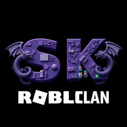 An engaging slogan featuring the letters 'SK' in a dark purple color, prominently placed on a black background