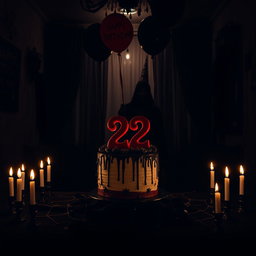 A dark and atmospheric scene celebrating a special birthday