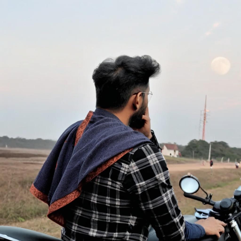 Make a photo where i look at moon