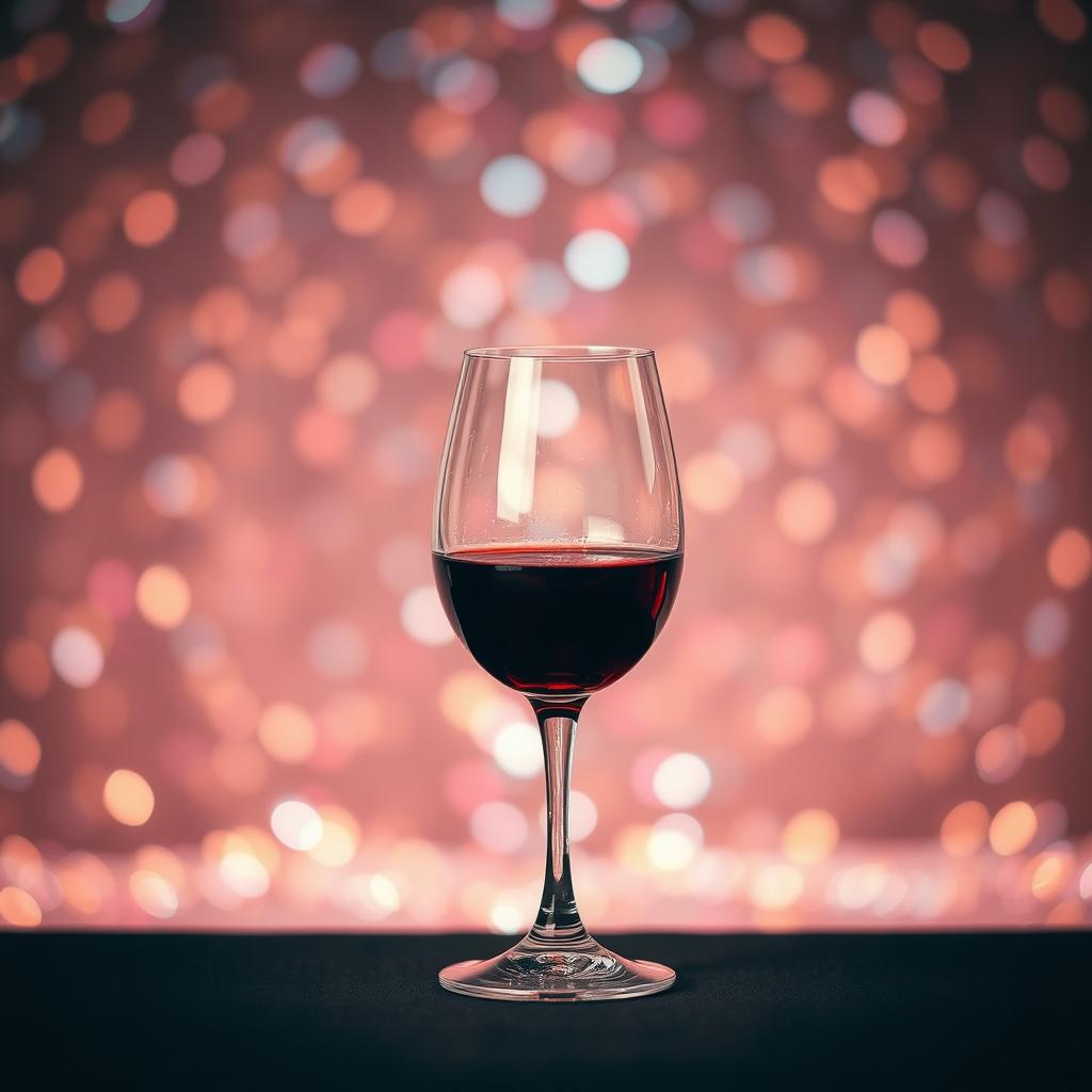 A captivating and elegant background featuring a beautifully shaped wine glass standing prominently in the foreground
