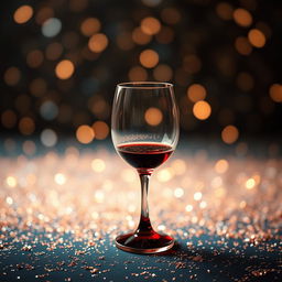 A captivating and elegant background featuring a beautifully shaped wine glass standing prominently in the foreground