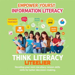 A vibrant and informative poster highlighting the importance of media and information literacy