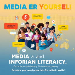 A vibrant and informative poster highlighting the importance of media and information literacy
