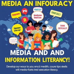 A vibrant and informative poster highlighting the importance of media and information literacy