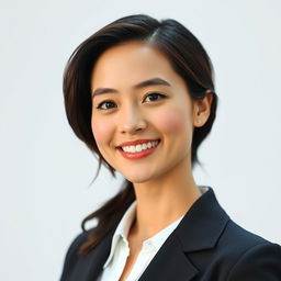A professional resume profile picture featuring a person wearing business attire, with a neutral or corporate background