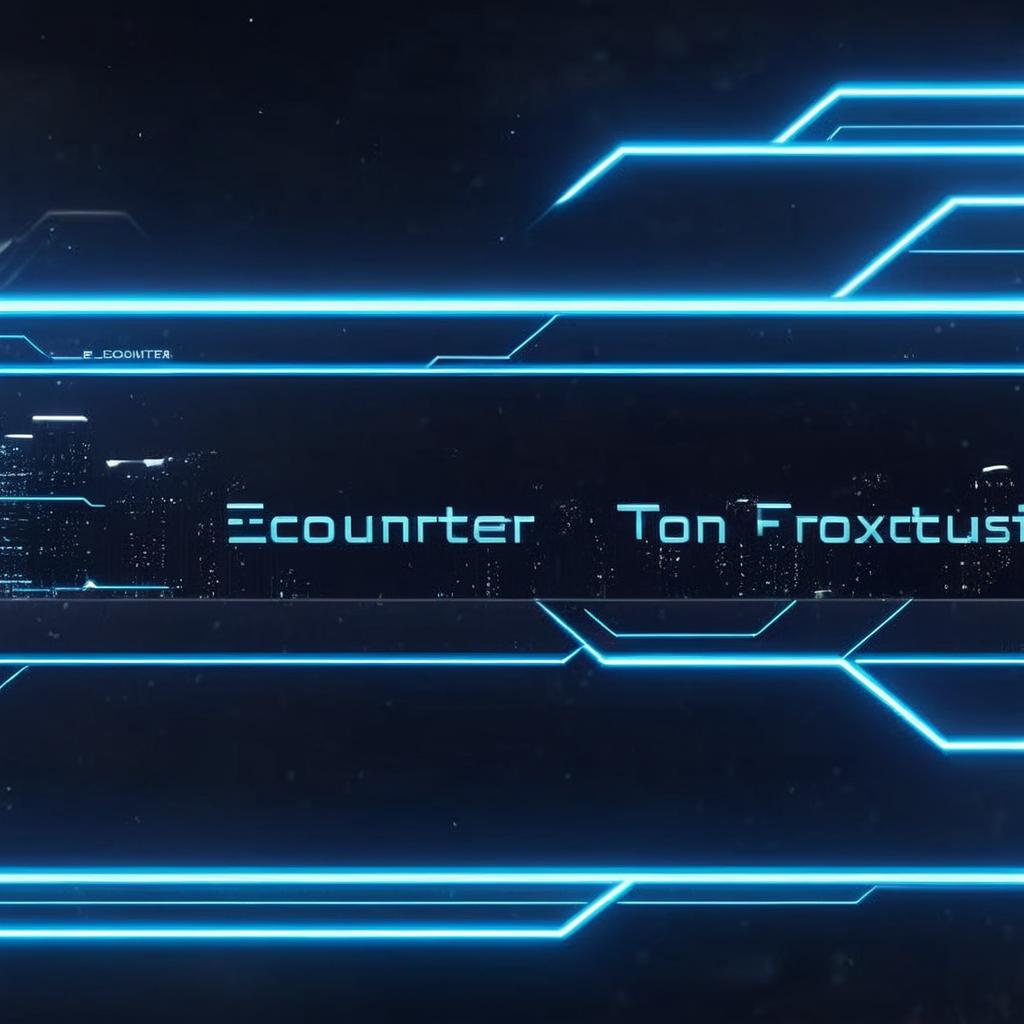 Add the sentence "Encounter" to the photo, with a robotic/futuristic font type.