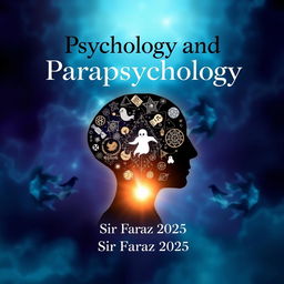 A captivating book cover featuring a blend of symbols related to psychology and parapsychology