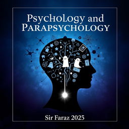 A captivating book cover featuring a blend of symbols related to psychology and parapsychology