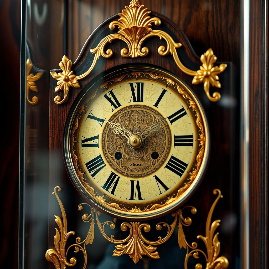 Timeless Elegance: Antique Gold Leaf Clock