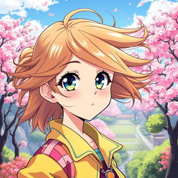 A vibrant and colorful anime-style illustration based on a photo of a person