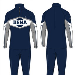 A stylish half zip dress designed specifically for a men's swim team called DENA