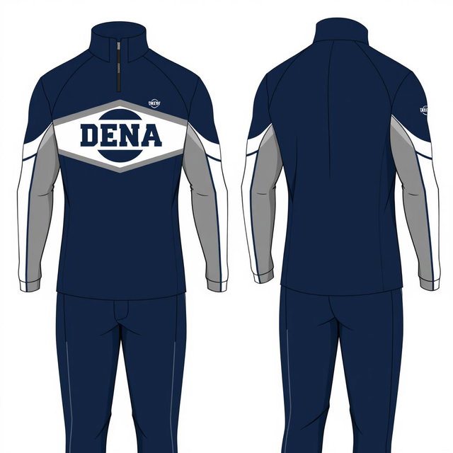 A stylish half zip dress designed specifically for a men's swim team called DENA