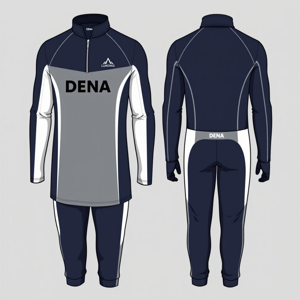 A stylish half zip dress designed specifically for a men's swim team called DENA