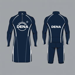 A stylish half zip dress designed specifically for a men's swim team called DENA