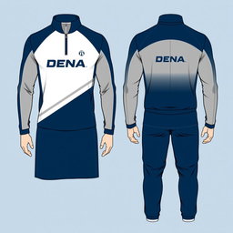 A stylish half zip dress designed specifically for a men's swim team called DENA