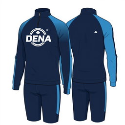 A stylish half zip dress designed for the men’s swim team named DENA