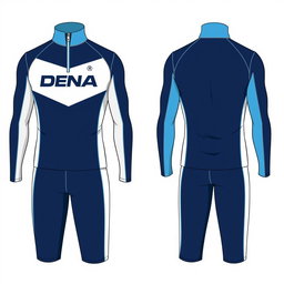 A stylish half zip dress designed for the men’s swim team named DENA