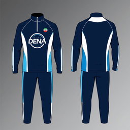 A stylish half zip dress designed for a men's swim team named DENA