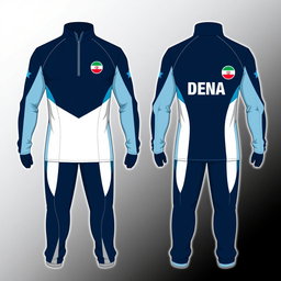 A stylish half zip dress designed for a men's swim team named DENA
