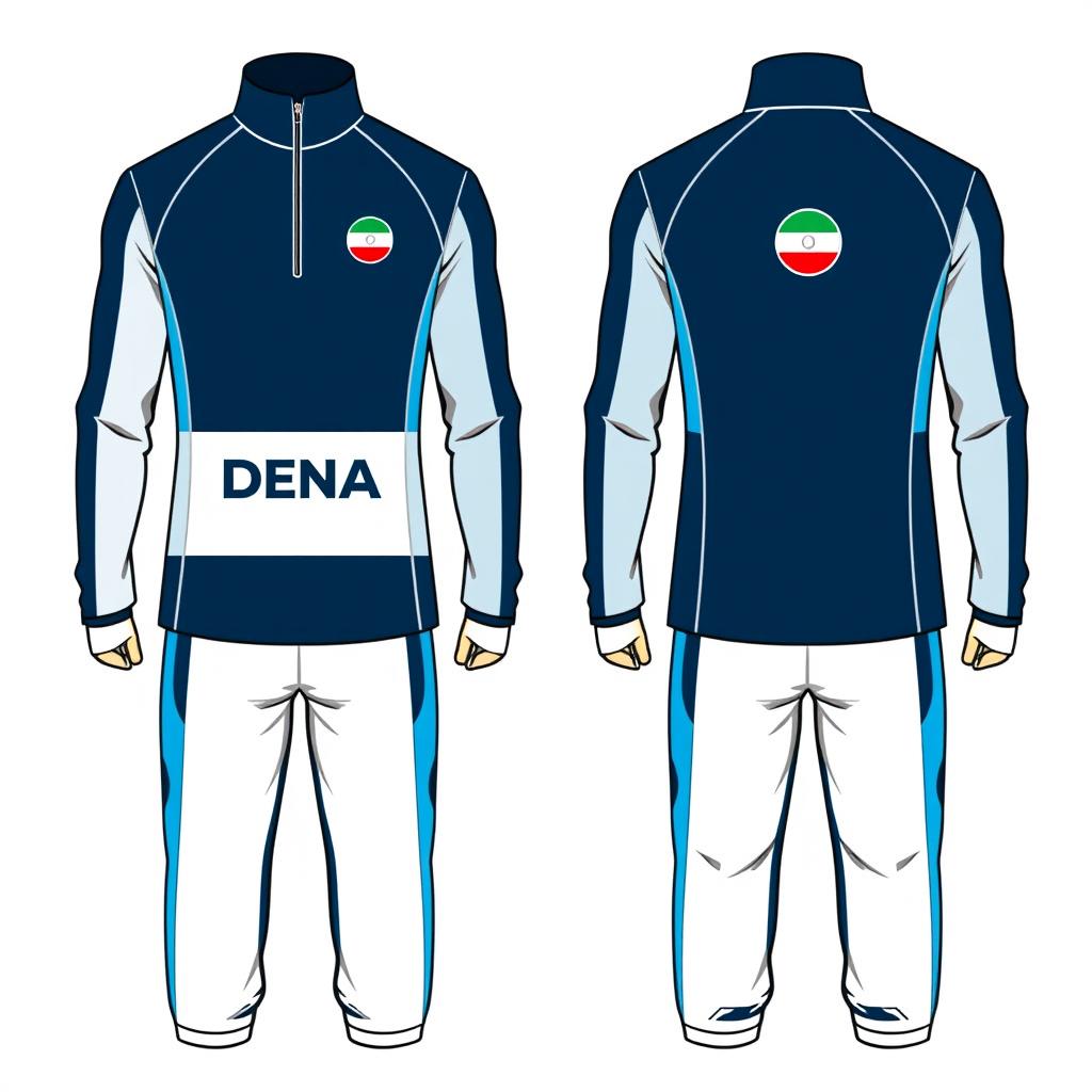 A stylish half zip dress designed for a men's swim team named DENA