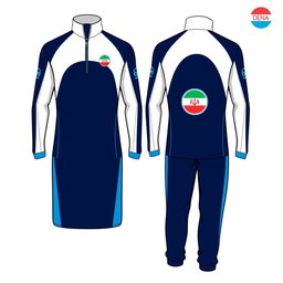 A stylish half zip dress designed for a men's swim team named DENA
