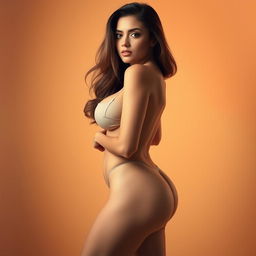 A stunning artistic depiction of an attractive woman with an hourglass figure, featuring a voluptuous bust and curvy hips