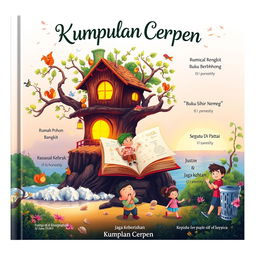 A captivating cover design for a collection of short stories titled 'Kumpulan Cerpen'