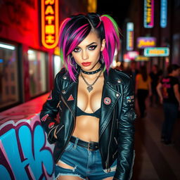 A stylish twin syndicate girl, featuring an edgy and confident look