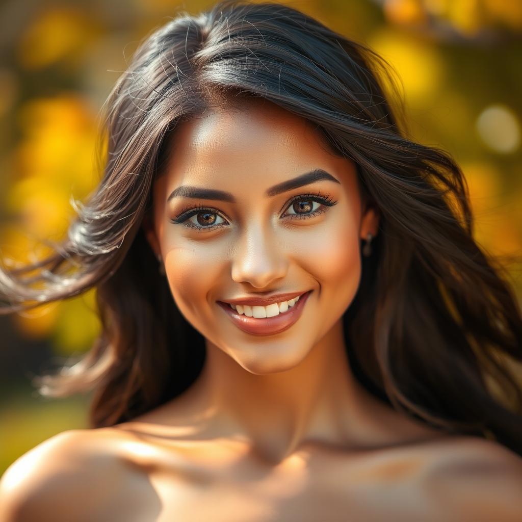 A stunning portrait of a beautiful person with flawless skin and vibrant features