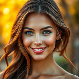 A stunning portrait of a beautiful person with flawless skin and vibrant features