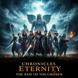 A dramatic film poster for 'Chronicles of Eternity: The Rise of the Chosen'
