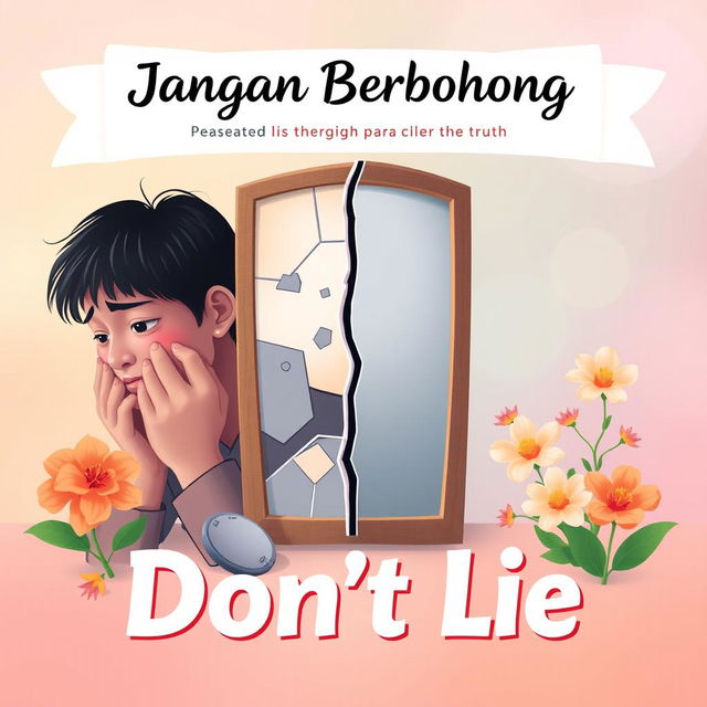 An artistic representation of the theme 'Jangan Berbohong' (Don't Lie), visually conveying the importance of honesty and integrity