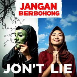A visual representation of the theme 'Jangan Berbohong' (Don't Lie), capturing the essence of honesty and transparency