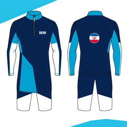 A modern half zip dress designed for a men's swim team named DENA