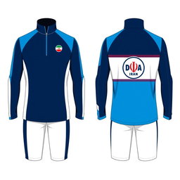 A modern half zip dress designed for a men's swim team named DENA