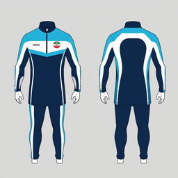 A modern half zip dress designed for a men's swim team named DENA