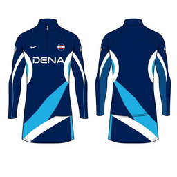 A modern half zip dress designed for a men's swim team named DENA