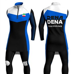 A contemporary half zip dress designed for men, featuring long pants