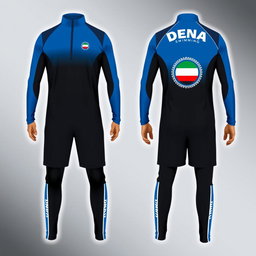 A contemporary half zip dress designed for men, featuring long pants